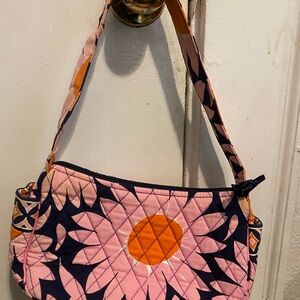 Very Bradley Quilted Pink Floral Shoulder Bag